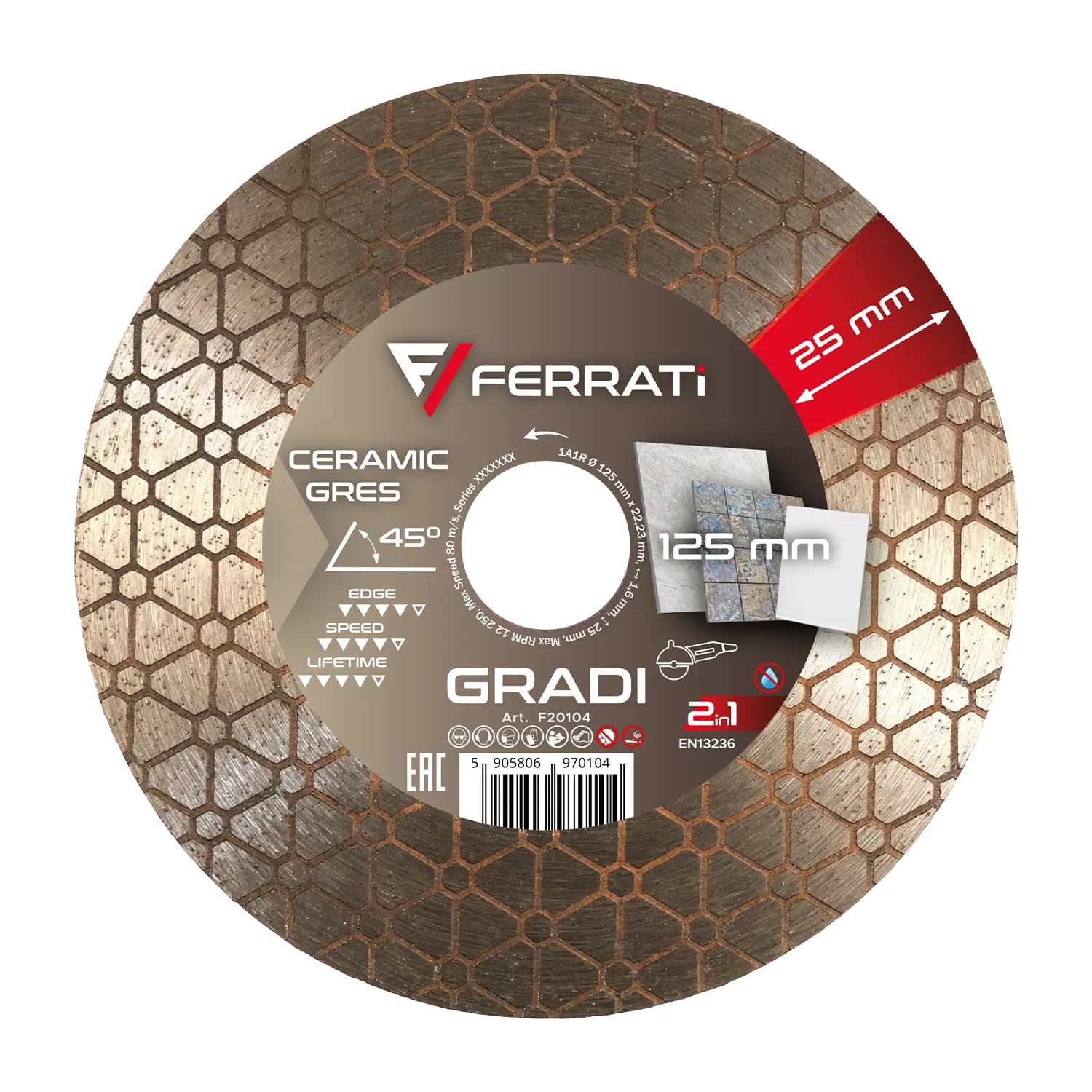 2-in-1 125-mm-GRADI-Diamanttrenn- und Schleifscheibe