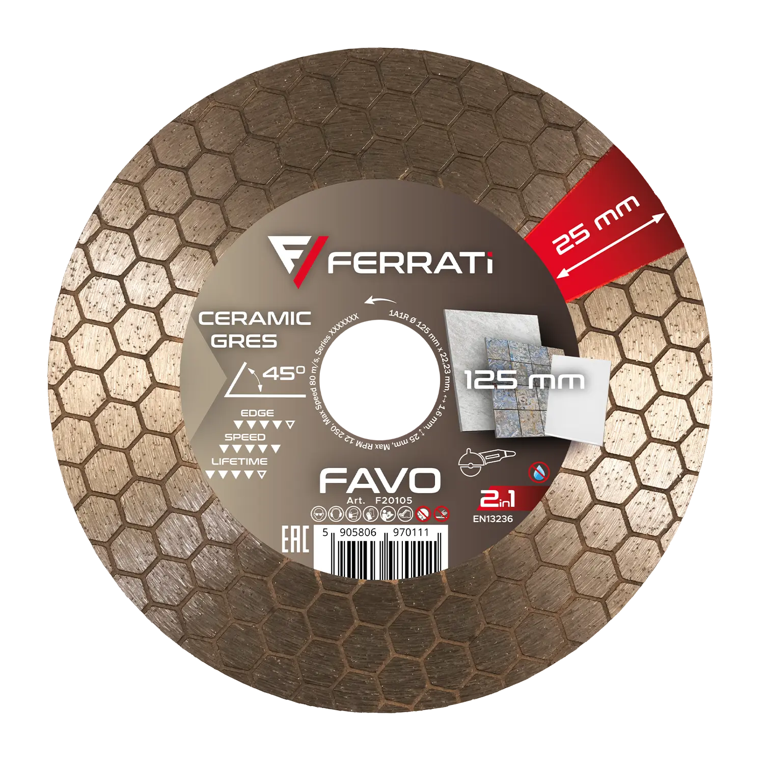 FAVO 2-in-1 125 mm Diamanttrenn- und Schleifscheibe