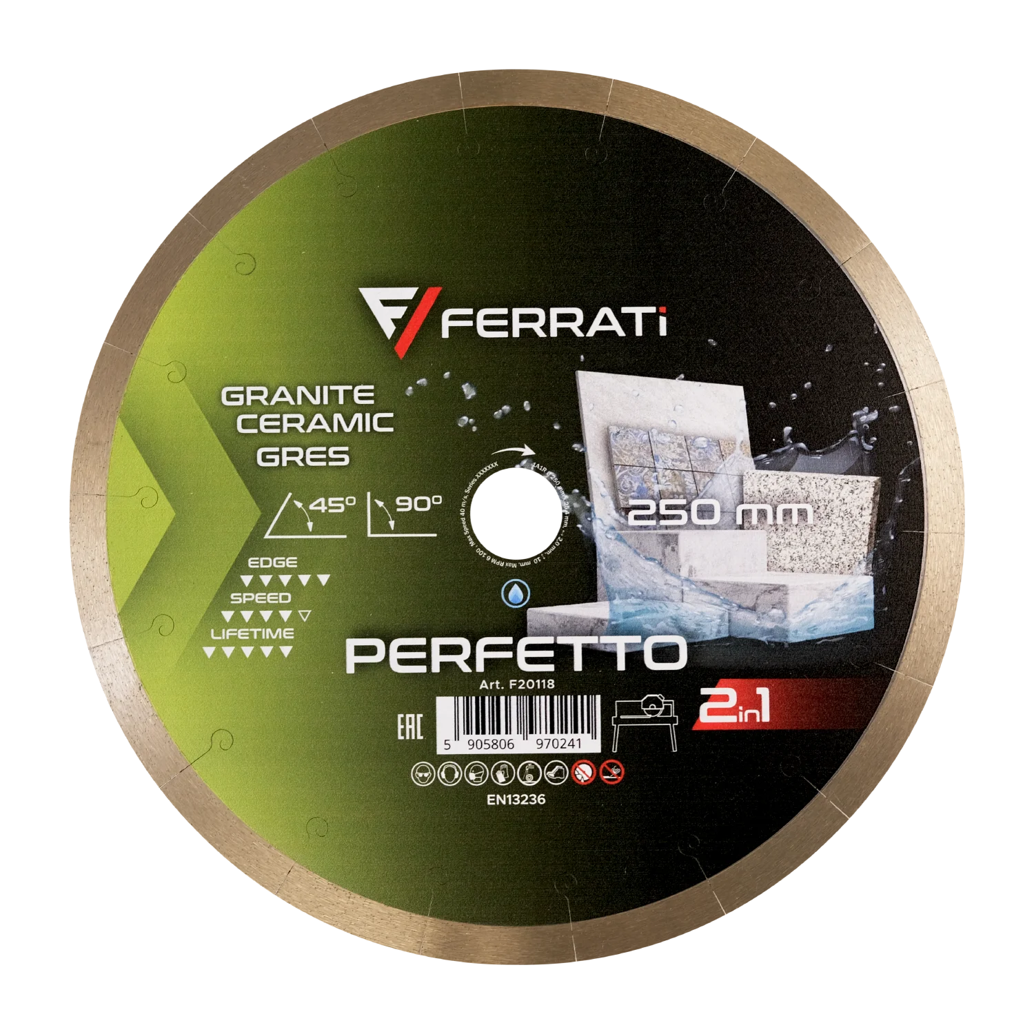 2in1 Diamanttrennscheibe 250mm PERFETTO