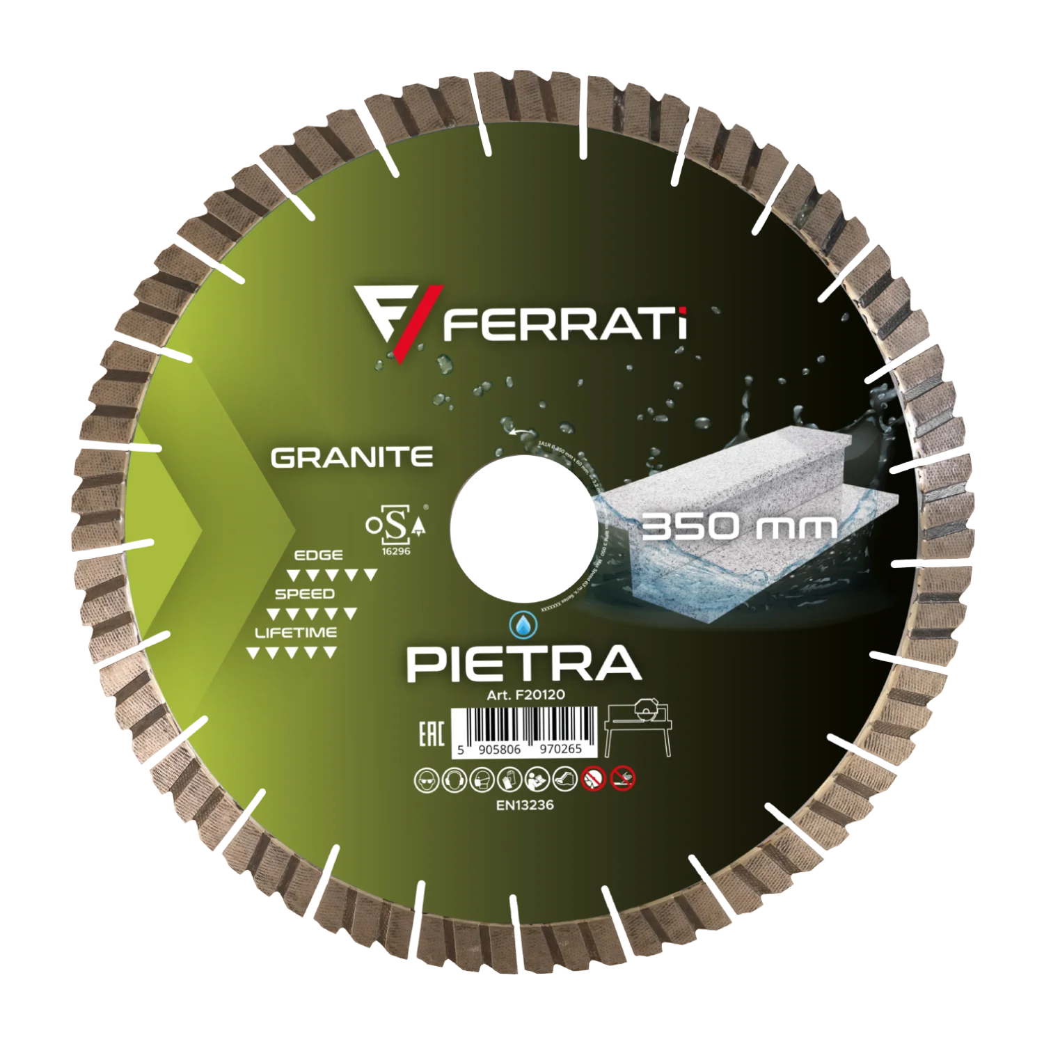 [F20120] Diamanttrennscheibe 350 mm DiA SYSTEMA PIETRA