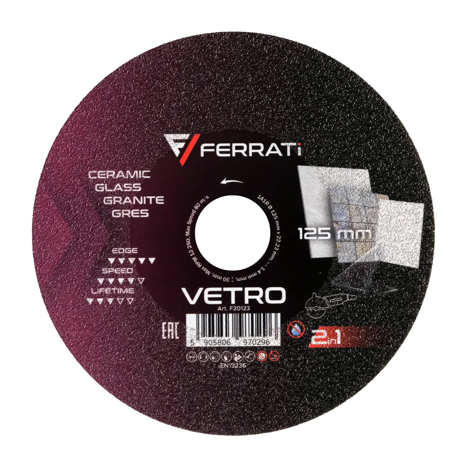 [F20123] VETRO 2-in-1 Diamant-Trenn- und Schleifscheibe 125 mm
