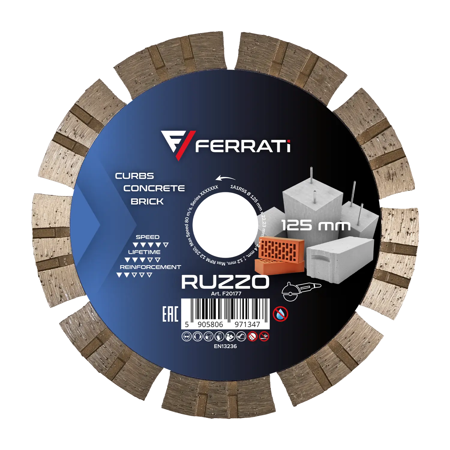 [F20177] 125-mm-RUZZO-Diamanttrennscheibe