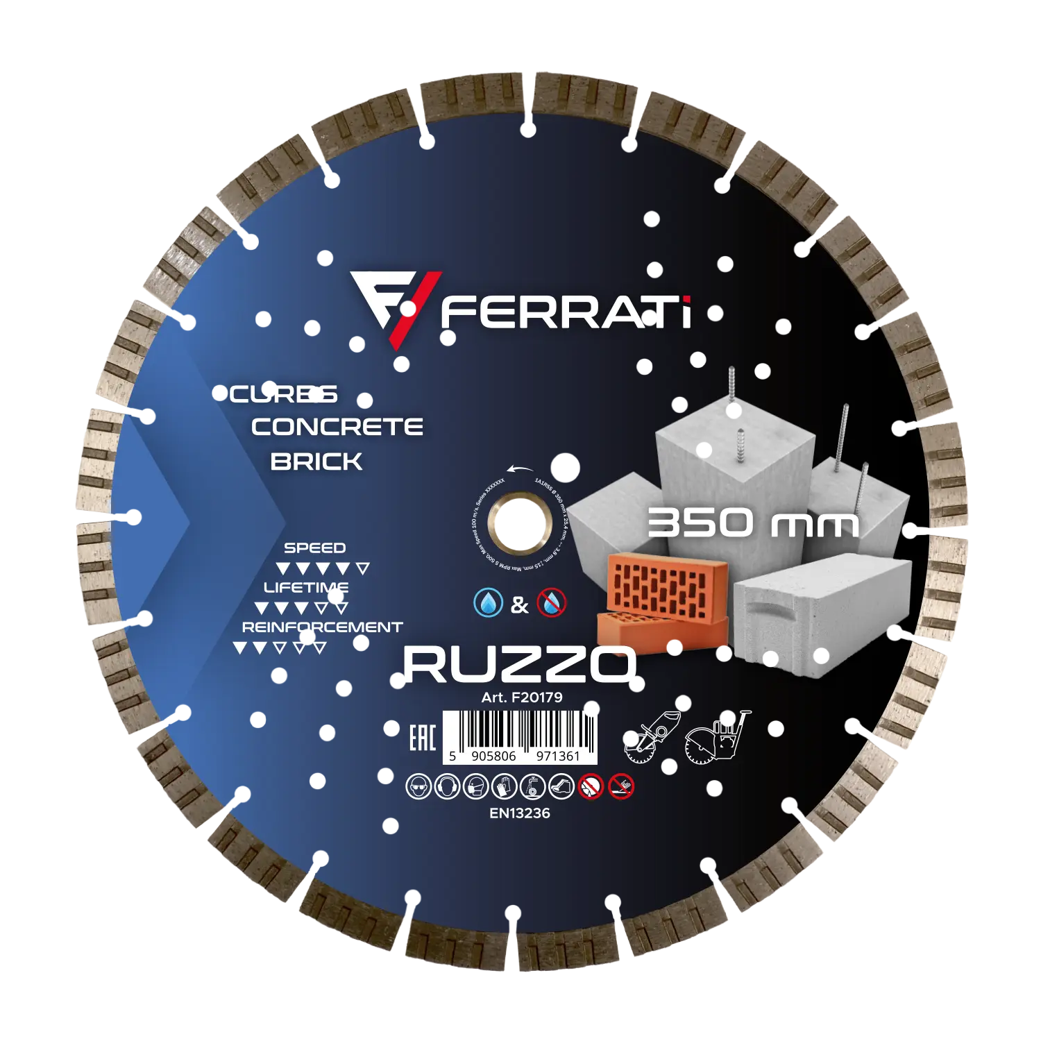 [F20179] 350-mm-RUZZO-Diamanttrennscheibe
