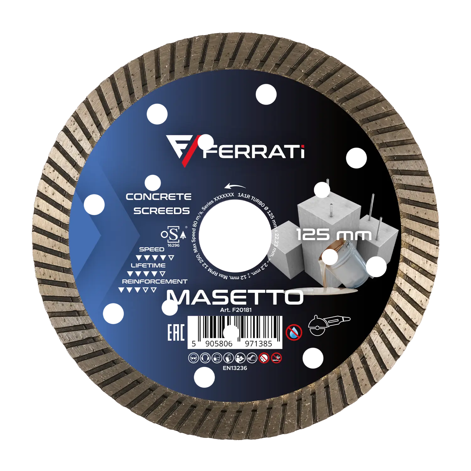 TURBO 125 mm MASETTO Diamanttrennscheibe