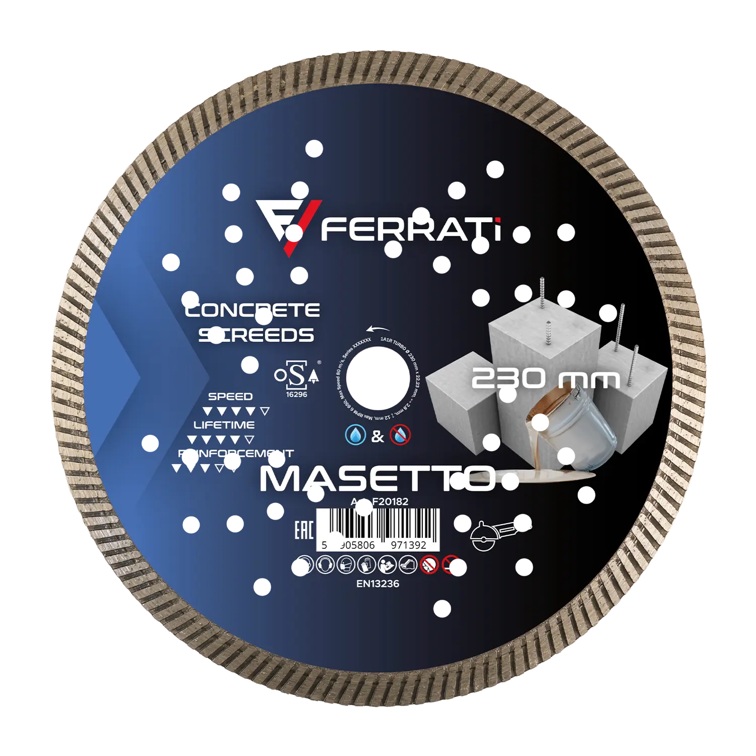 TURBO 230 mm MASETTO Diamanttrennscheibe