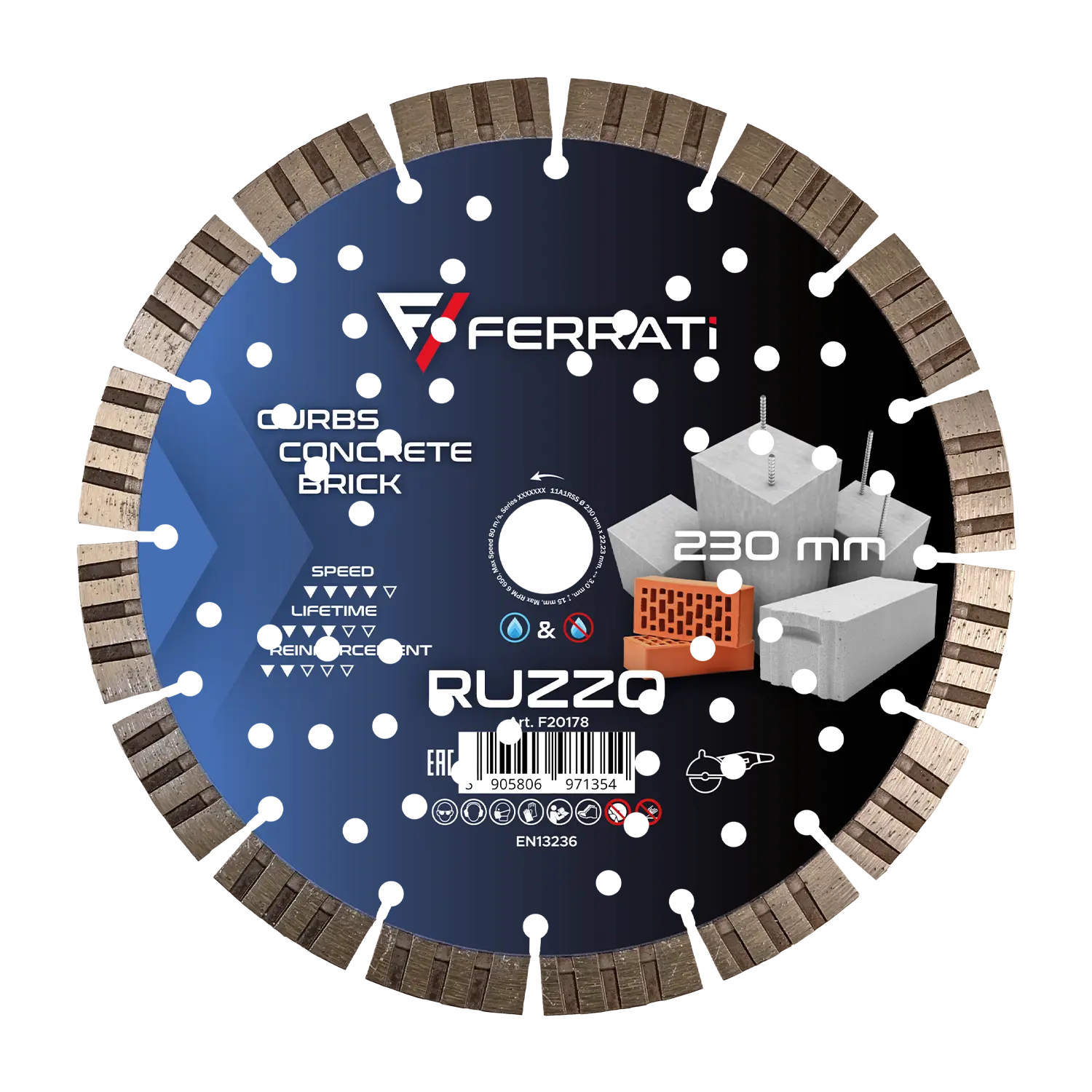 RUZZO 230mm Diamanttrennscheibe